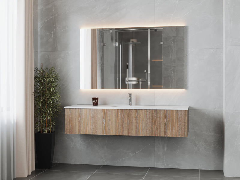 Laviva 313LGN-66WG Legno 66" Bathroom Vanity with VIVA Stone Solid Surface Countertop (image 2)
