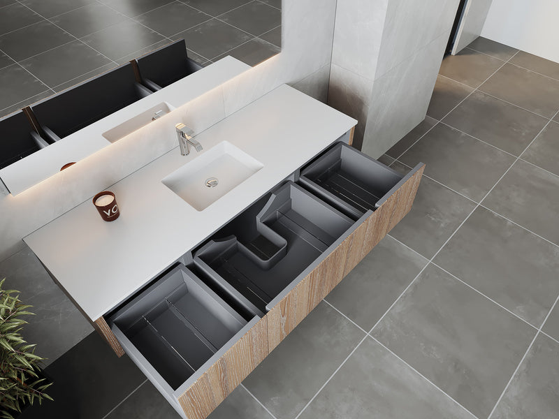 Laviva 313LGN-66WG Legno 66" Bathroom Vanity with VIVA Stone Solid Surface Countertop (image 4)