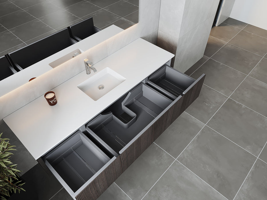 Laviva 313LGN-72CCR Legno 72" Single Sink Bathroom Vanity with VIVA Stone Solid Surface Countertop