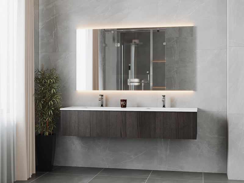 Laviva 313LGN-72DCR Legno 72" Double Sink Bathroom Vanity with VIVA Stone Solid Surface Countertop (image 2)