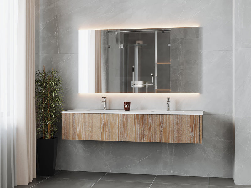 Laviva 313LGN-72DWG Legno 72" Double Sink Bathroom Vanity with VIVA Stone Solid Surface Countertop (image 2)