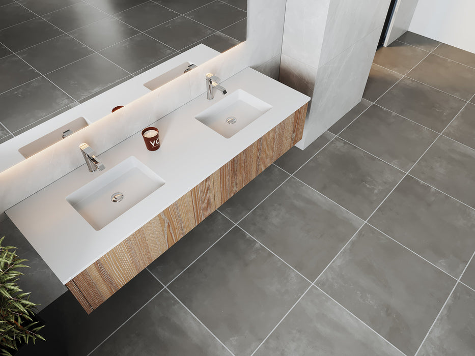 Laviva 313LGN-72DWG Legno 72" Double Sink Bathroom Vanity with VIVA Stone Solid Surface Countertop