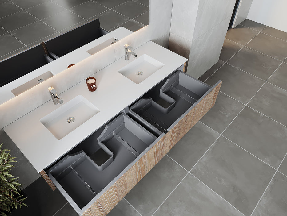 Laviva 313LGN-72DWG Legno 72" Double Sink Bathroom Vanity with VIVA Stone Solid Surface Countertop