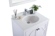 Laviva 313RD1H-30-PW Forever 30" Single Hole Phoenix Stone Countertop with Oval Ceramic Sink (image 3)