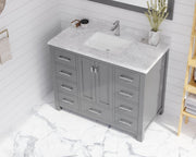 Laviva 313SQ1H-42-WC Forever 42" Single Hole Countertop with Rectangular Ceramic Sink (image 3)