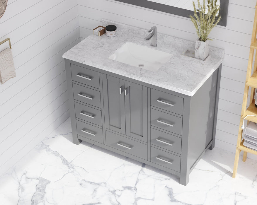 Laviva 313SQ1H-42-WC Forever 42" Single Hole Countertop with Rectangular Ceramic Sink
