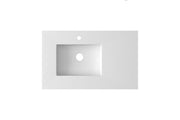 Laviva 313SQ1HSS-36L-MW Forever VIVA Stone 36" Solid Surface Countertop with Left Offset Integrated Sink