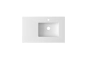 Laviva 313SQ1HSS-36R-MW Forever VIVA Stone 36" Solid Surface Countertop with Right Offset Integrated Sink (image 2)