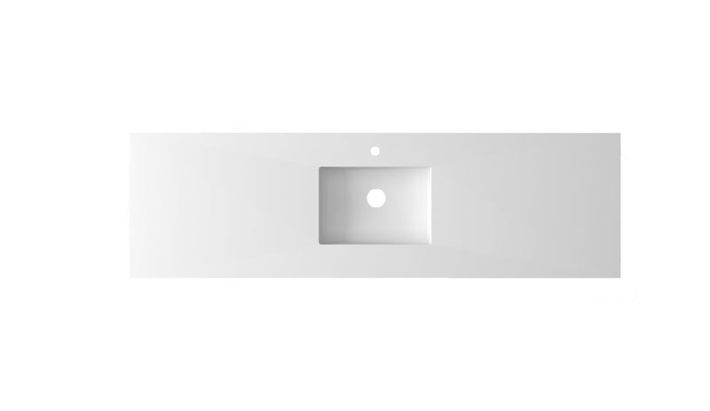 Laviva 313SQ1HSS-60C Forever VIVA Stone 60" Solid Surface Countertop with Single Integrated Sink (image 2)