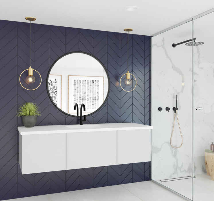 Laviva 313SQ1HSS-60C Forever VIVA Stone 60" Solid Surface Countertop with Single Integrated Sink