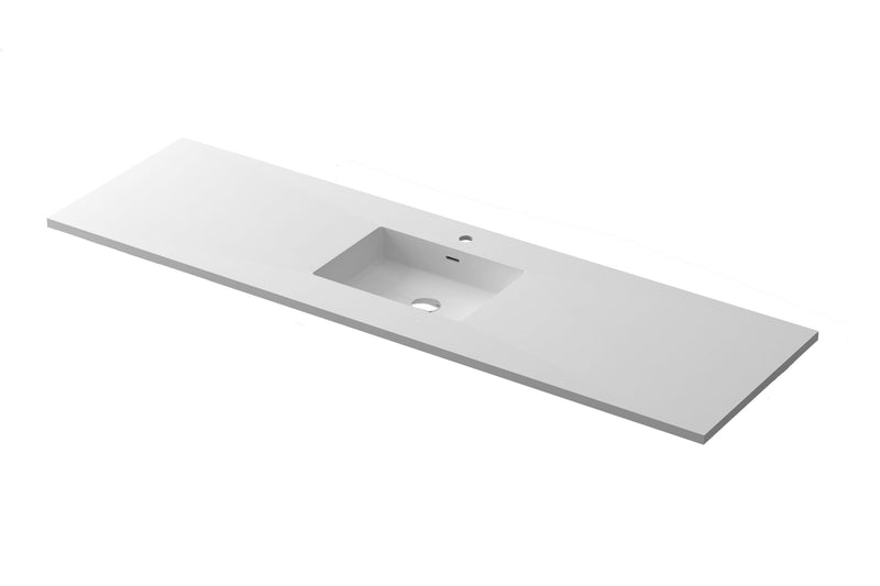 Laviva 313SQ1HSS-66 Forever VIVA Stone 66" Solid Surface Countertop with Single Integrated Sink