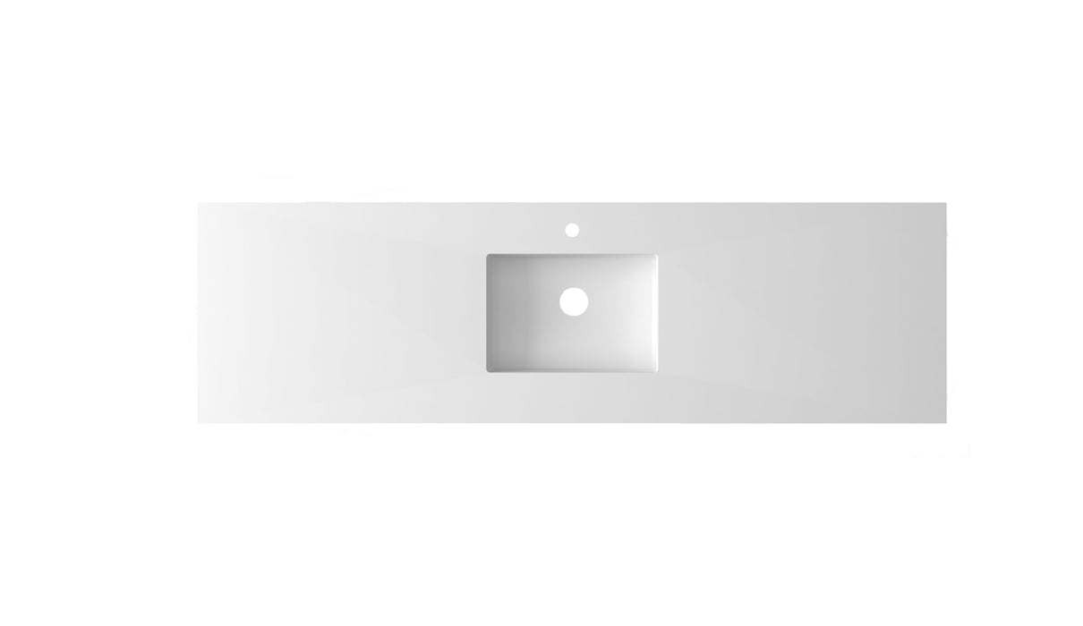 Laviva 313SQ1HSS-66 Forever VIVA Stone 66" Solid Surface Countertop with Single Integrated Sink