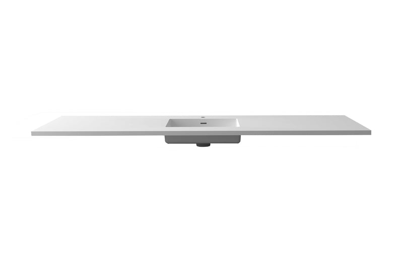Laviva 313SQ1HSS-66 Forever VIVA Stone 66" Solid Surface Countertop with Single Integrated Sink (image 3)