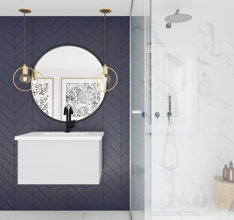 Laviva 313VTR-30CW Vitri 30" Bathroom Vanity with VIVA Stone Solid Surface Countertop