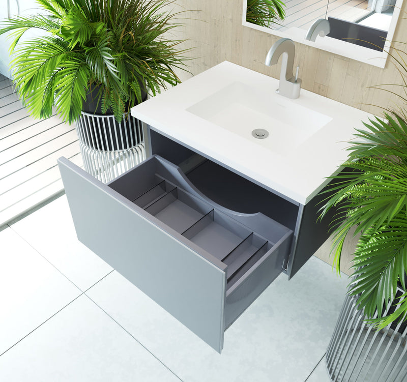 Laviva 313VTR-30FG Vitri 30" Bathroom Vanity with VIVA Stone Solid Surface Countertop (image 4)