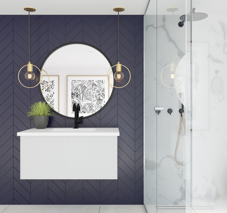 Laviva 313VTR-36CW Vitri 36" Bathroom Vanity with VIVA Stone Solid Surface Countertop