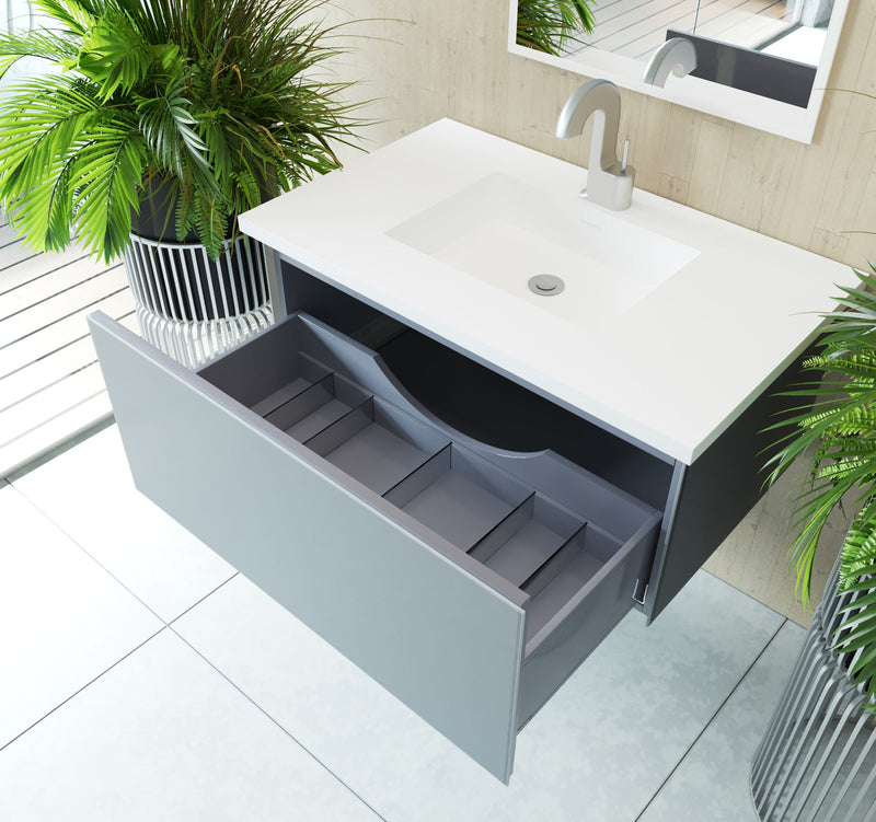 Laviva 313VTR-36FG Vitri 36" Bathroom Vanity with VIVA Stone Solid Surface Countertop (image 4)