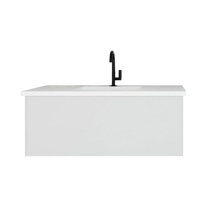 Laviva 313VTR-42CW Vitri 42" Bathroom Vanity with VIVA Stone Solid Surface Countertop