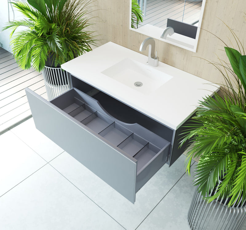 Laviva 313VTR-42FG Vitri 42" Bathroom Vanity with VIVA Stone Solid Surface Countertop (image 4)