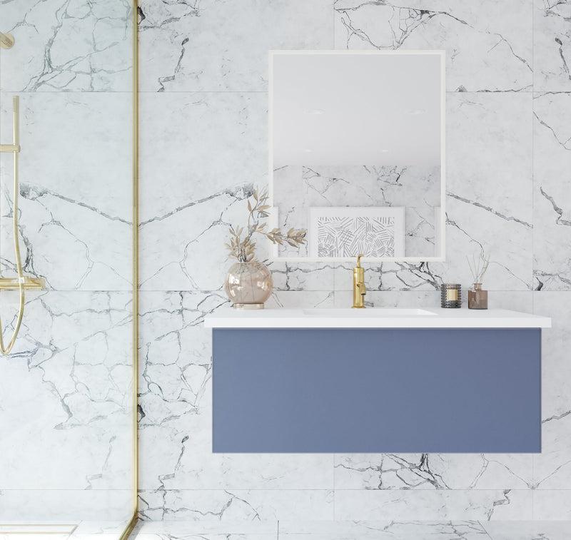Laviva 313VTR-42NB Vitri 42" Bathroom Vanity with VIVA Stone Solid Surface Countertop (image 2)