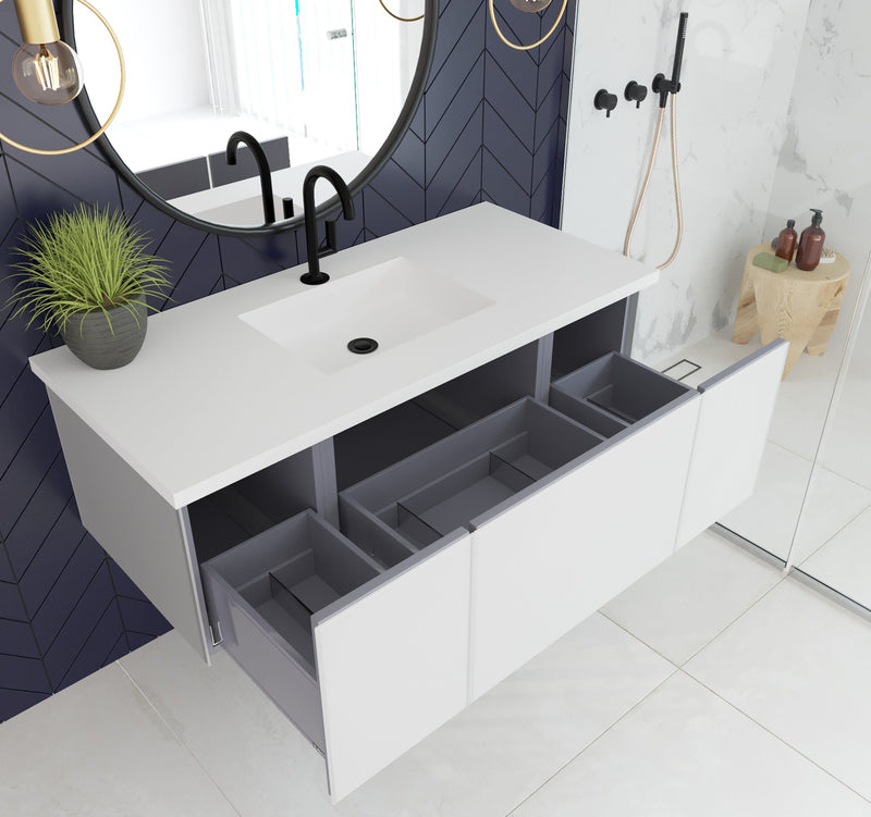 Laviva 313VTR-48CW Vitri 48" Bathroom Vanity with VIVA Stone Solid Surface Countertop (image 4)