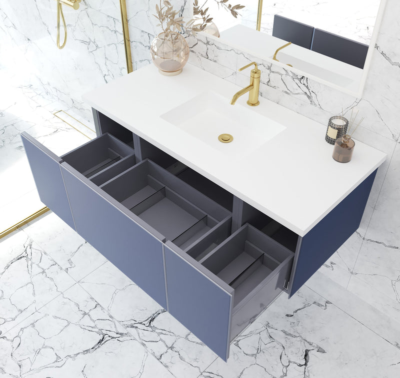 Laviva 313VTR-48NB Vitri 48" Bathroom Vanity with VIVA Stone Solid Surface Countertop (image 4)