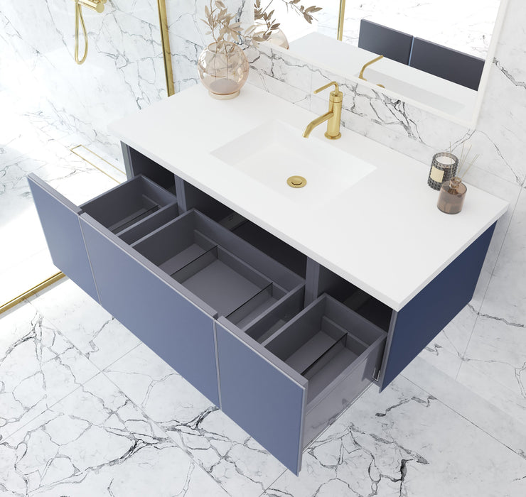 Laviva 313VTR-48NB Vitri 48" Bathroom Vanity with VIVA Stone Solid Surface Countertop