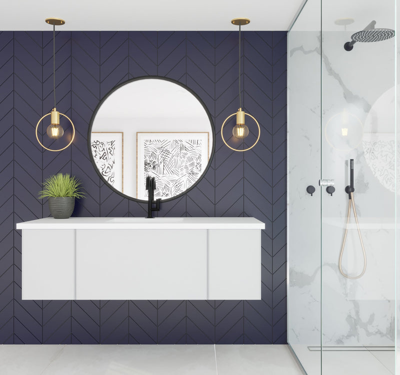 Laviva 313VTR-54CW Vitri 54" Bathroom Vanity with VIVA Stone Solid Surface Countertop (image 2)