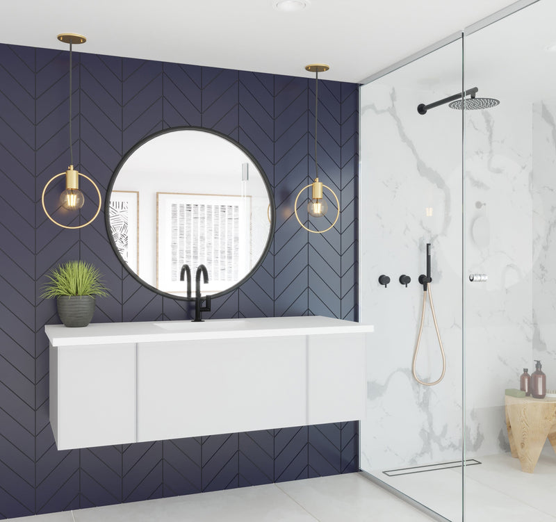 Laviva 313VTR-54CW Vitri 54" Bathroom Vanity with VIVA Stone Solid Surface Countertop (image 3)