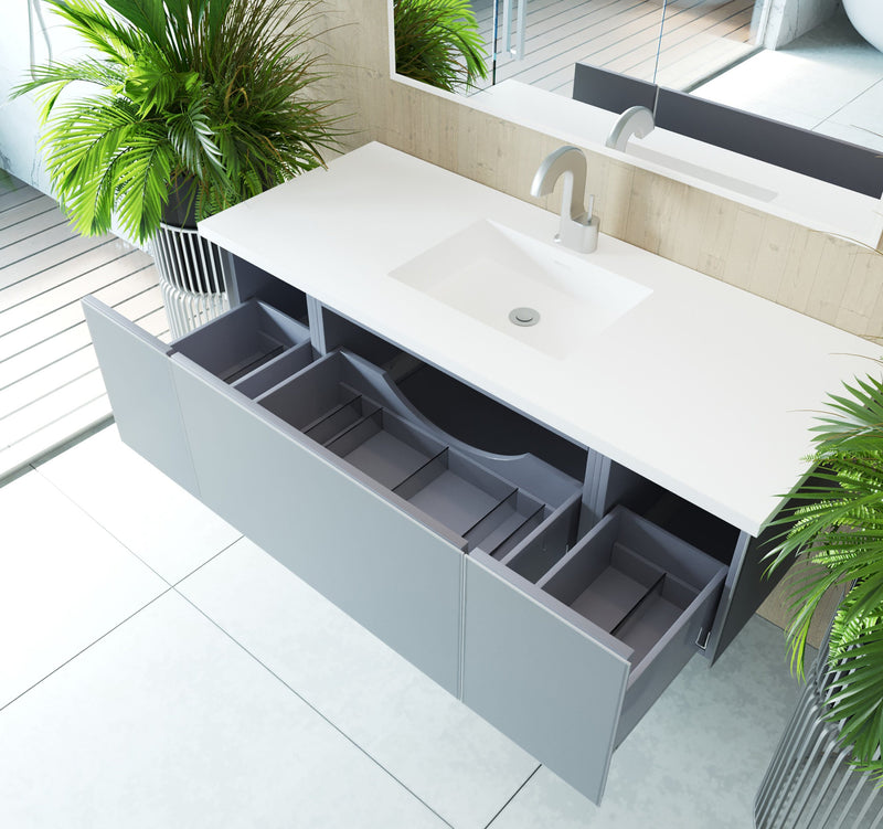 Laviva 313VTR-54FG Vitri 54" Bathroom Vanity with VIVA Stone Solid Surface Countertop (image 4)
