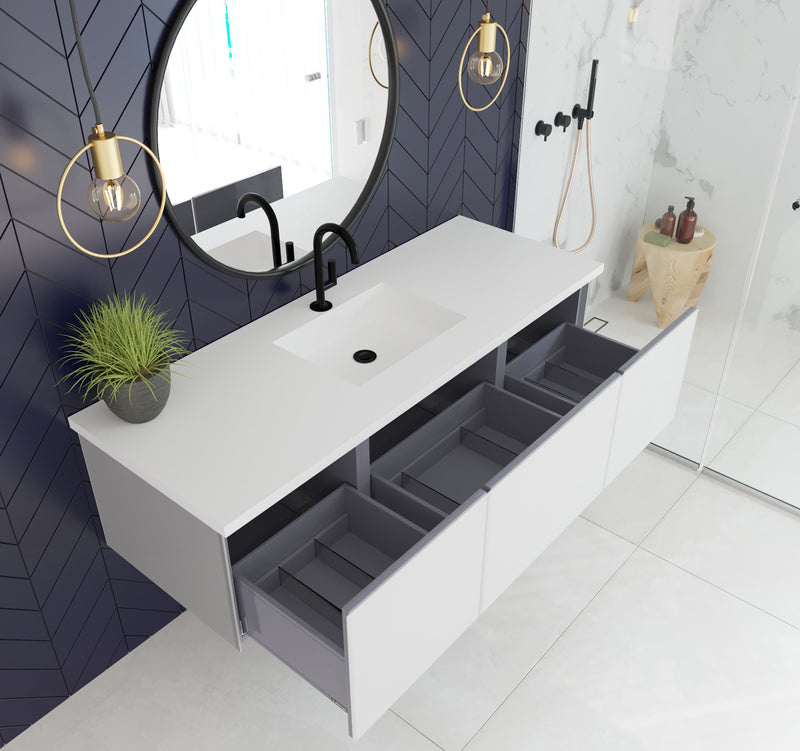Laviva 313VTR-60CCW Vitri 60" Single Sink Bathroom Vanity with VIVA Stone Solid Surface Countertop (image 4)
