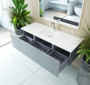 Laviva 313VTR-60CFG Vitri 60" Single Sink Bathroom Vanity with VIVA Stone Solid Surface Countertop (image 4)
