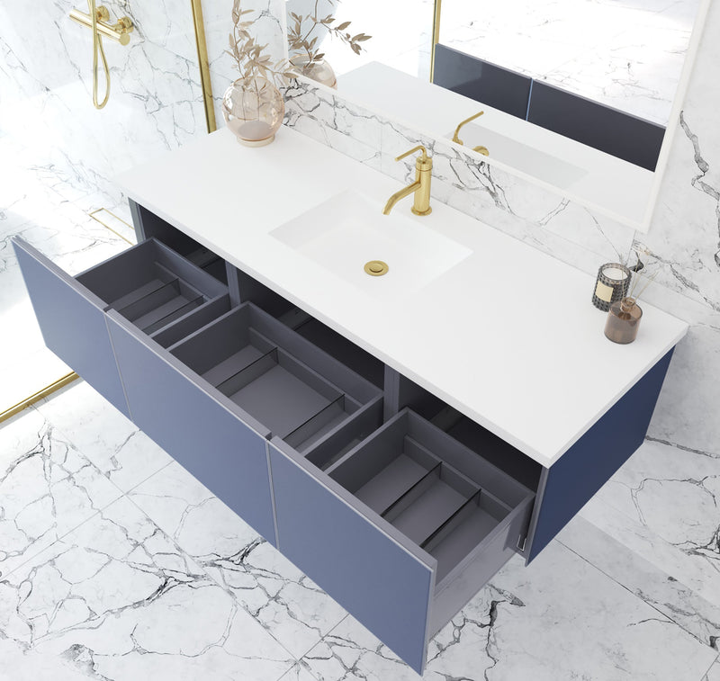 Laviva 313VTR-60CNB Vitri 60" Single Sink Bathroom Vanity with VIVA Stone Solid Surface Countertop (image 4)