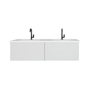Laviva 313VTR-60DCW Vitri 60" Double Sink Bathroom Vanity with VIVA Stone Solid Surface Countertop