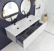 Laviva 313VTR-60DCW Vitri 60" Double Sink Bathroom Vanity with VIVA Stone Solid Surface Countertop (image 4)
