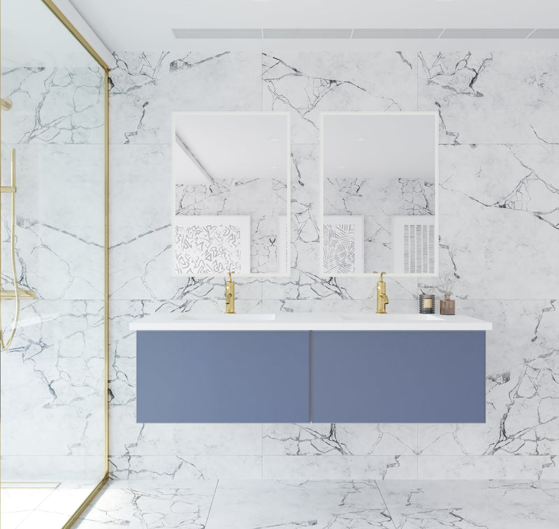 Laviva 313VTR-60DNB Vitri 60" Double Sink Bathroom Vanity with VIVA Stone Solid Surface Countertop (image 2)
