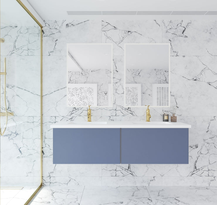 Laviva 313VTR-60DNB Vitri 60" Double Sink Bathroom Vanity with VIVA Stone Solid Surface Countertop