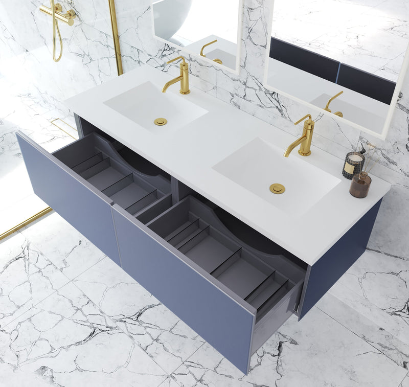 Laviva 313VTR-60DNB Vitri 60" Double Sink Bathroom Vanity with VIVA Stone Solid Surface Countertop (image 4)