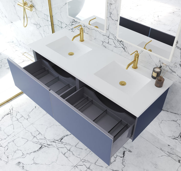 Laviva 313VTR-60DNB Vitri 60" Double Sink Bathroom Vanity with VIVA Stone Solid Surface Countertop