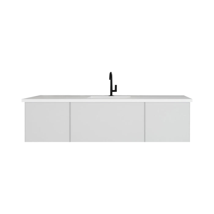 Laviva 313VTR-66CW Vitri 66" Single Sink Bathroom Vanity with VIVA Stone Solid Surface Countertop