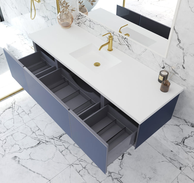Laviva 313VTR-66NB Vitri 66" Single Sink Bathroom Vanity with VIVA Stone Solid Surface Countertop (image 4)