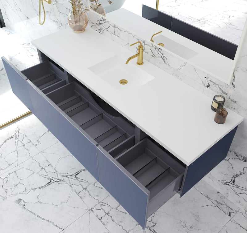 Laviva 313VTR-72CNB Vitri 72" Single Sink Bathroom Vanity with VIVA Stone Solid Surface Countertop (image 4)
