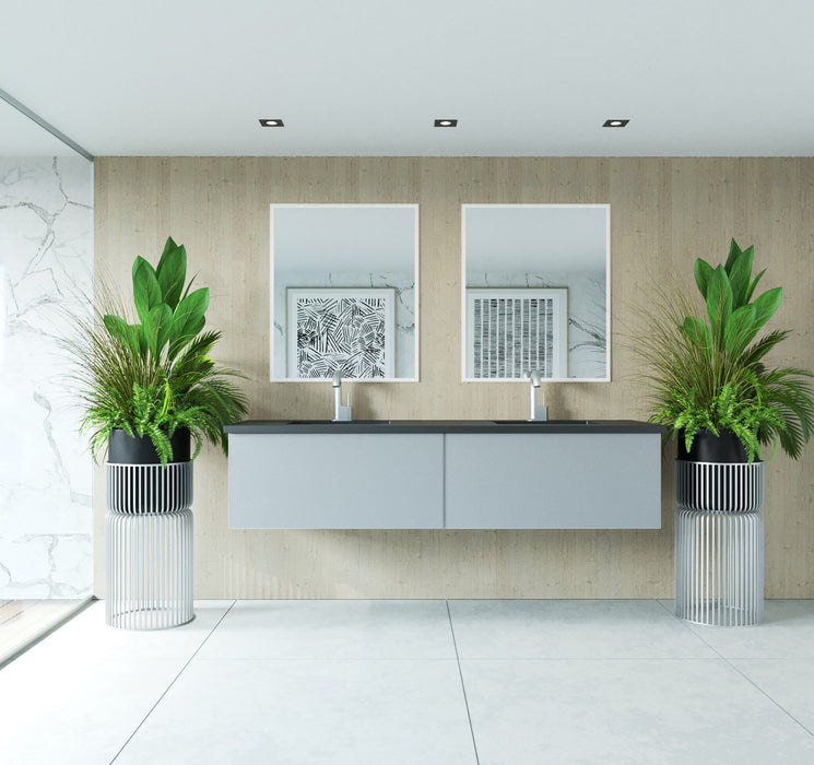 Laviva 313VTR-72DFG Vitri 72" Double Sink Bathroom Vanity with VIVA Stone Solid Surface Countertop