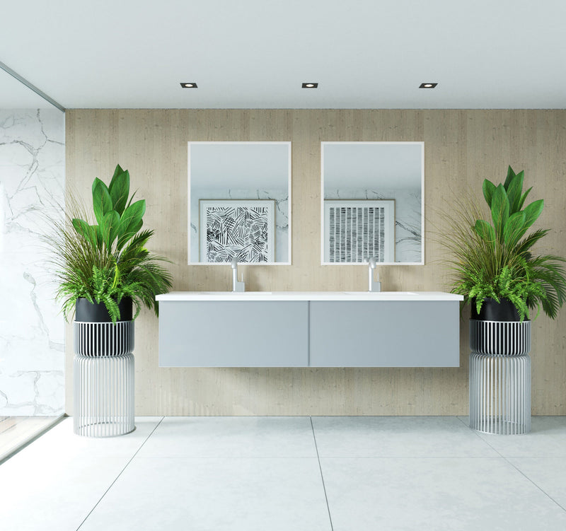 Laviva 313VTR-72DFG Vitri 72" Double Sink Bathroom Vanity with VIVA Stone Solid Surface Countertop (image 2)