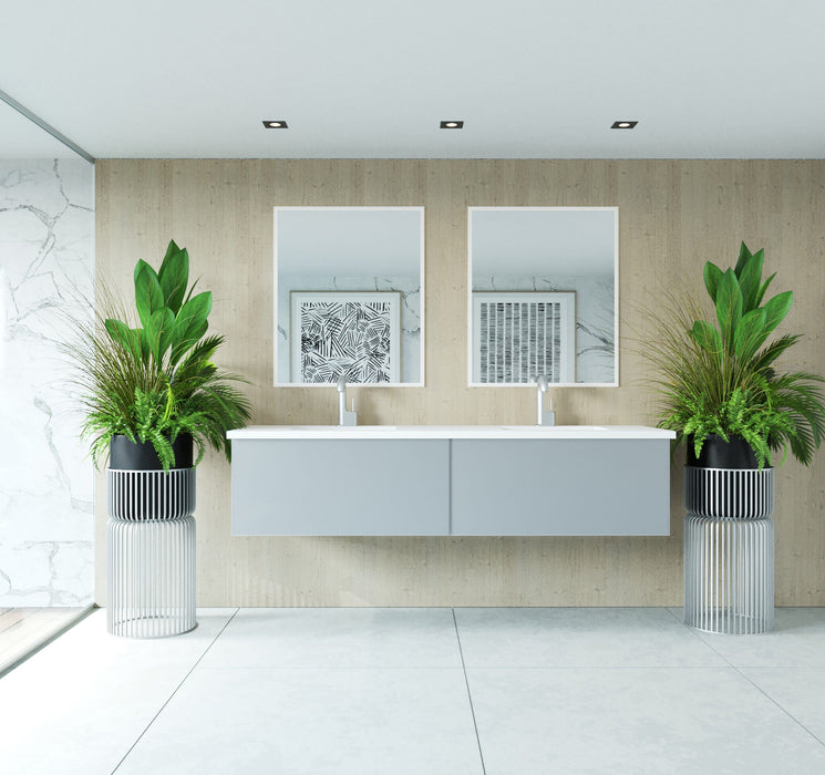 Laviva 313VTR-72DFG Vitri 72" Double Sink Bathroom Vanity with VIVA Stone Solid Surface Countertop