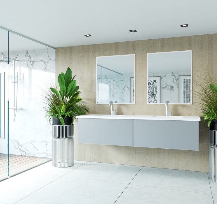 Laviva 313VTR-72DFG Vitri 72" Double Sink Bathroom Vanity with VIVA Stone Solid Surface Countertop