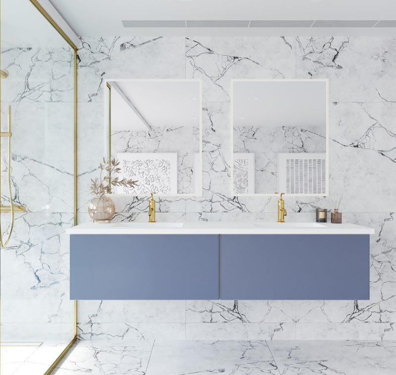 Laviva 313VTR-72DNB Vitri 72" Double Sink Bathroom Vanity with VIVA Stone Solid Surface Countertop (image 2)