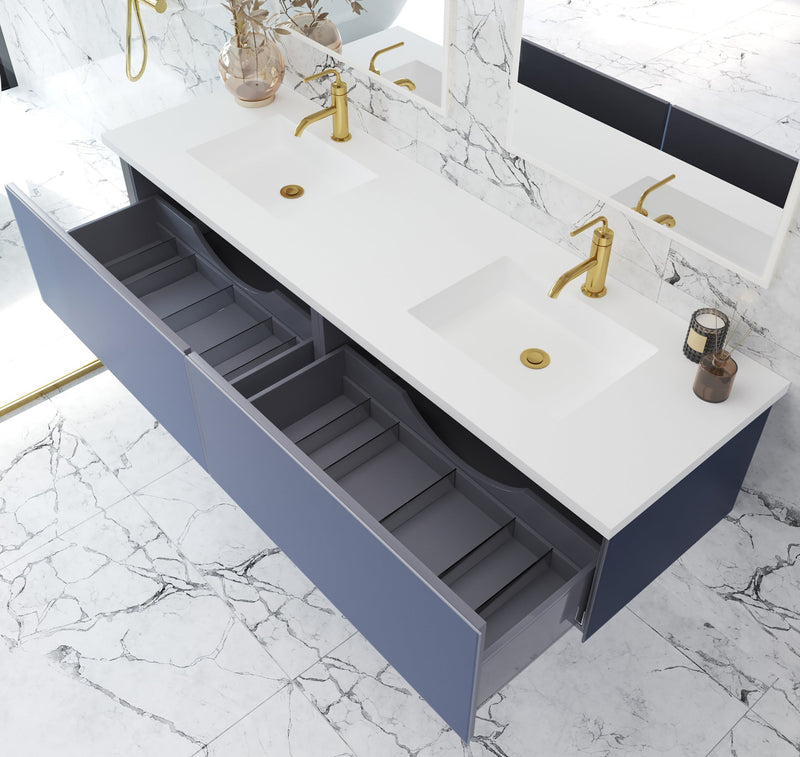 Laviva 313VTR-72DNB Vitri 72" Double Sink Bathroom Vanity with VIVA Stone Solid Surface Countertop (image 4)