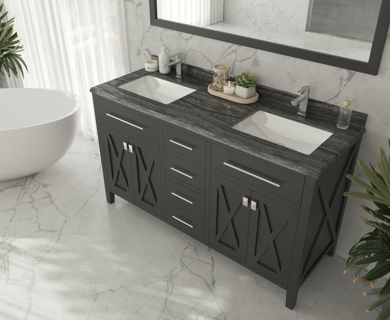 Laviva 313YG319-60E Wimbledon 60" Double Sink Bathroom Vanity with Countertop (image 3)