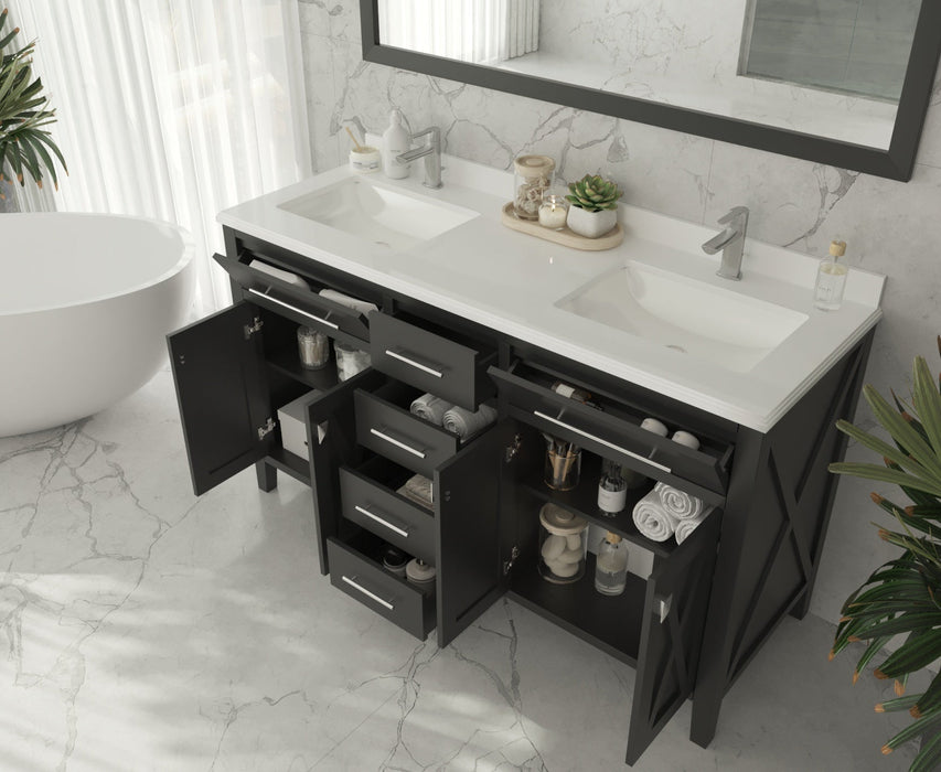 Laviva 313YG319-60E Wimbledon 60" Double Sink Bathroom Vanity with Countertop